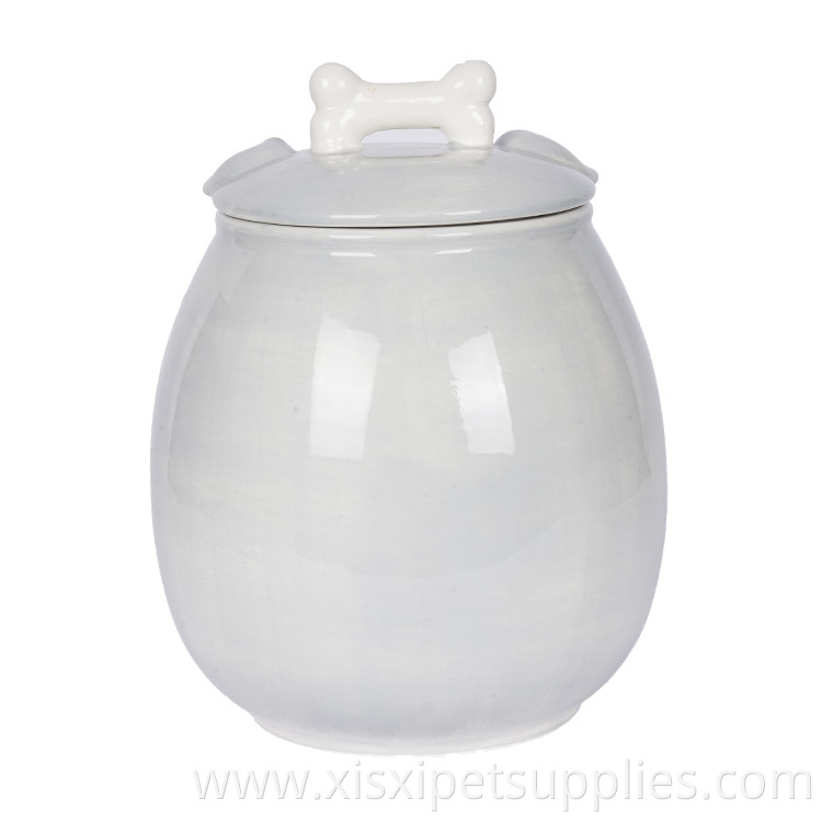 Customizable Pet Dog Cat Food Storage Container Ceramic Treat Jar